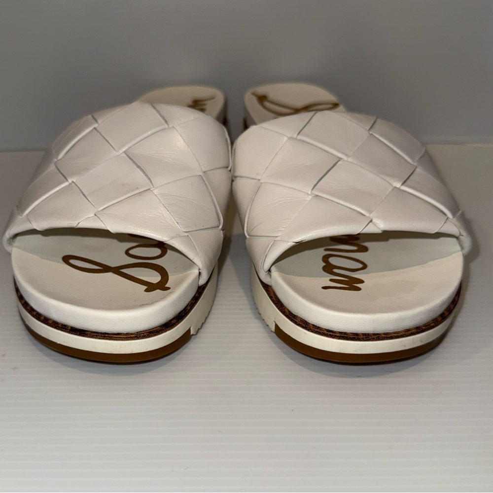 Sam Edelman Women's Cream Quilted Slide Sandals